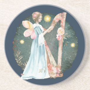 Dessous De Verre En Grès Angelic Winter Music Jouer Angel