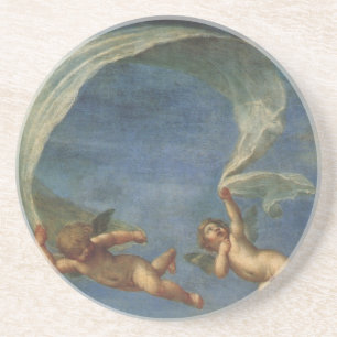 Dessous De Verre En Grès Angels Détail d'Adonis Dirigé par des Cupidons par