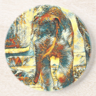 Dessous De Verre En Grès AnimalArt_Elephant_012