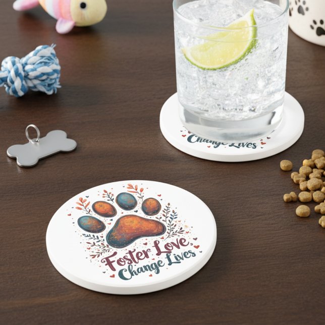 Dessous De Verre En Grès Animaux domestiques Parents Aimer Boire Dessous de (Pet Foster drinking coasters)