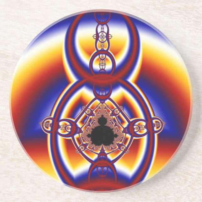 Dessous De Verre En Grès Anneaux rouges 2 (Devant)