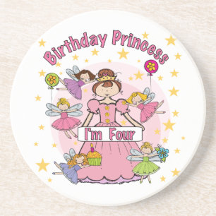 Dessous De Verre En Grès Anniversaire Princesse Je suis quatre t-shirts et 