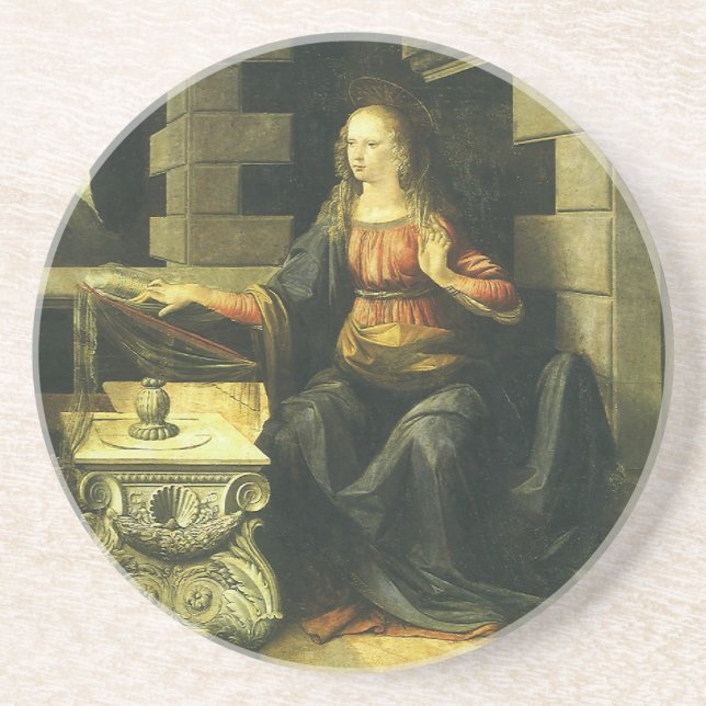 Dessous De Verre En Grès Annonciation du Seigneur par Léonard de Vinci (Devant)
