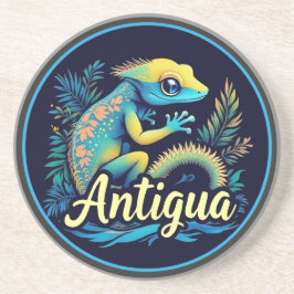Dessous De Verre En Grès Antigua Island Caribbean Gecko