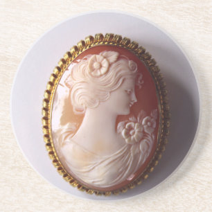 Dessous De Verre En Grès Antique Cameo
