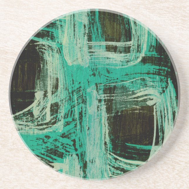 Dessous De Verre En Grès Aquamarine Windows I (Devant)