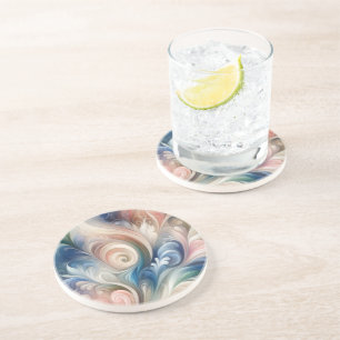 Dessous De Verre En Grès Aquarelle Imaginaire Floral Romantique Motif