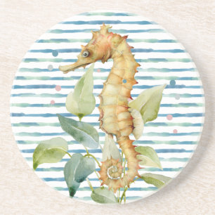 Dessous De Verre En Grès Aquarelle SEAHORSE -Côtier, Plage nautique