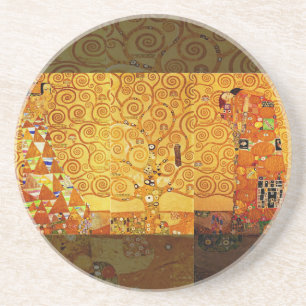 Dessous De Verre En Grès Arbre de vie Gustav Klimt Nouveau