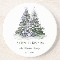 Arbres de Noël pourpres et verts
