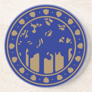 Dessous De Verre En Grès Arbres de style d'artisan