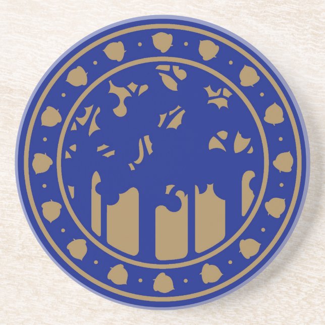 Dessous De Verre En Grès Arbres de style d'artisan (Devant)