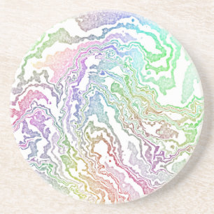 Dessous De Verre En Grès Arc-en-ciel marbré