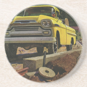 Dessous De Verre En Grès Architecte d'entreprise vintage Entrepreneur de co