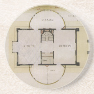 Dessous De Verre En Grès Architecture vintage, plan d'étage et villa grecqu