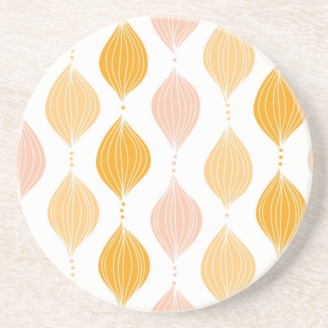 Dessous De Verre En Grès arrière - plan Abstrait de motif d'or (Devant)