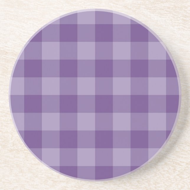Dessous De Verre En Grès Arrière - plan checkered violet (Devant)