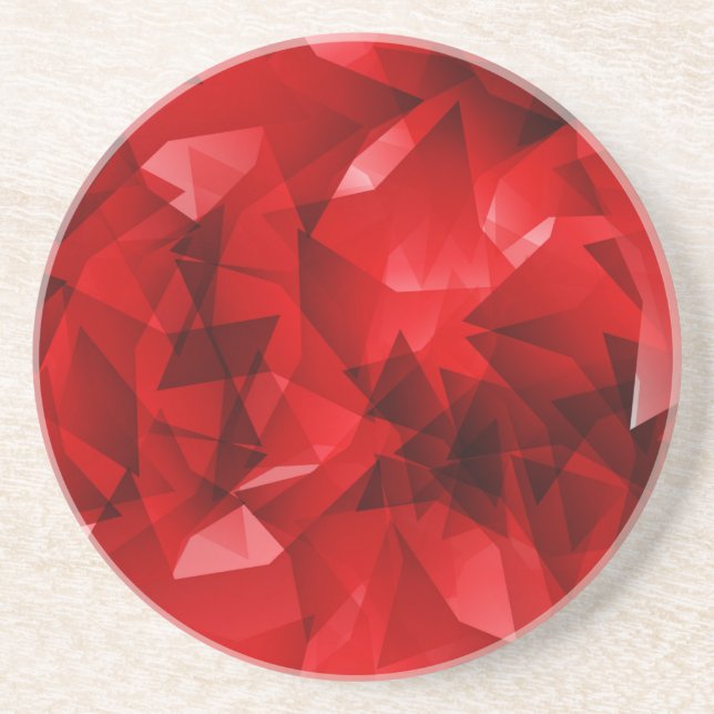 Dessous De Verre En Grès Arrière - plan rouge Abstrait (Devant)