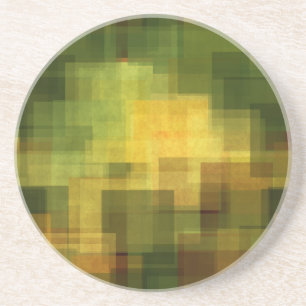 Dessous De Verre En Grès art 2 géométriques abstraits colorés vintages