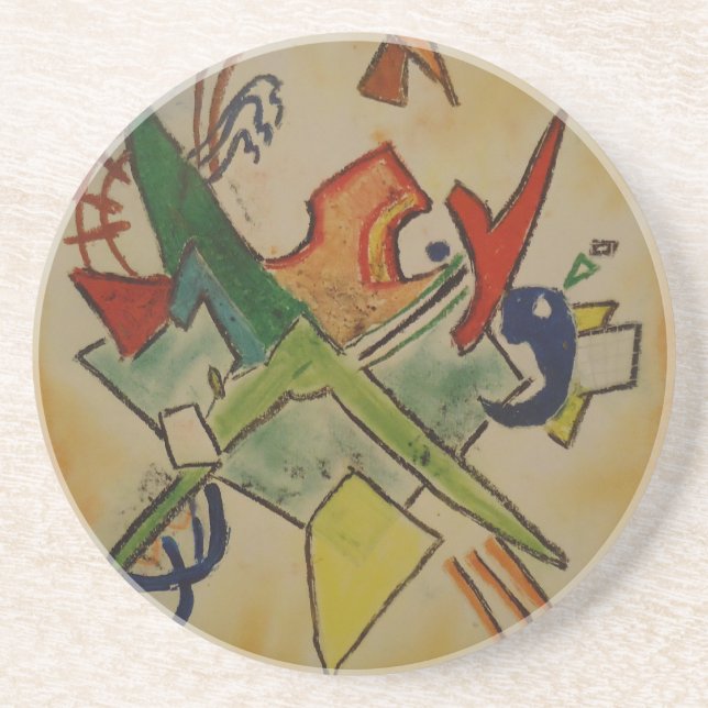Dessous De Verre En Grès Art abstrait de Kandinsky (Devant)