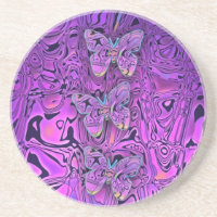 Art abstrait papillons violets lumineux