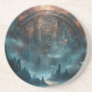 Dessous De Verre En Grès Art gothique mystique steampunk - Patine de cuivre