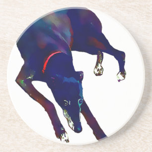 Dessous De Verre En Grès Art Greyhound