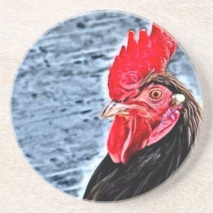 Dessous De Verre En Grès Art numérique de coq