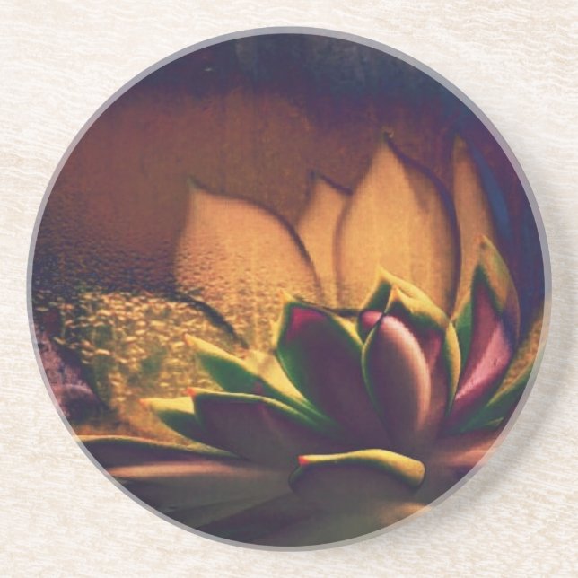 Dessous De Verre En Grès Art numérique Plante Hen et Chicks (Devant)