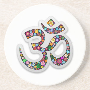 Dessous De Verre En Grès Art symbolique floral Namaste