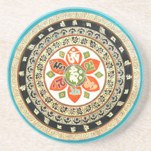 Dessous De Verre En Grès Art tibétain de mandala