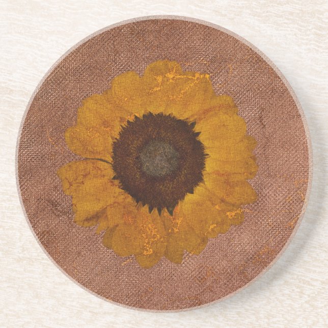 Dessous De Verre En Grès Artsy Golden Bronze Tournesol (Devant)