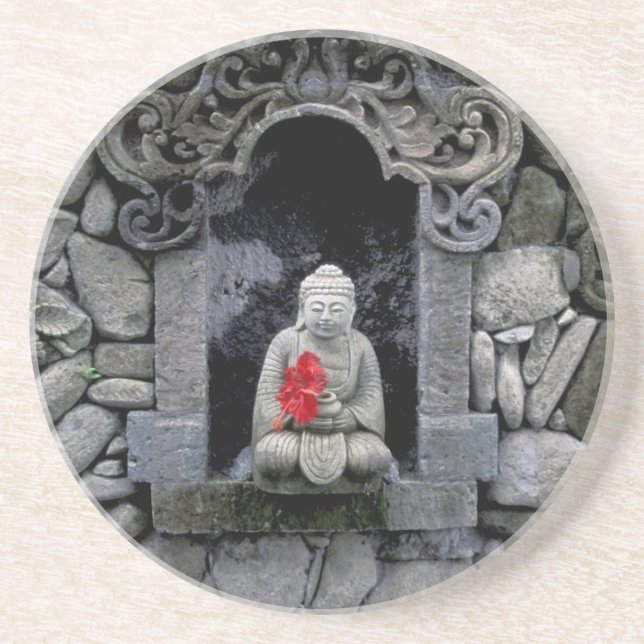 Dessous De Verre En Grès Asie, Indonésie, Bali. Sanctuaire de Bouddha (Devant)
