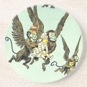 Dessous De Verre En Grès Assistant vintage d'Oz, singes volants avec Doroth