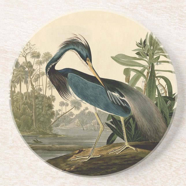 Dessous De Verre En Grès Audubon Louisiana Heron (Devant)