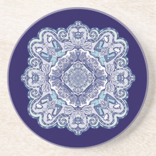 Dessous De Verre En Grès Autre design d'inspiration chinoise bleue Carreaux