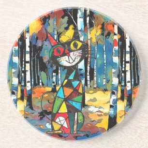 Dessous De Verre En Grès Avoir Une Journée Abstraite Kinda