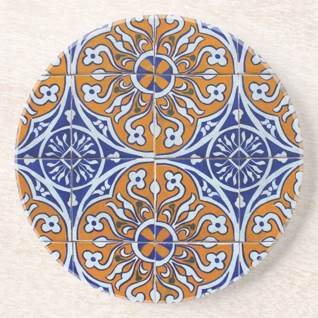 Dessous De Verre En Grès Azulejos, Portuguese Tiles (Devant)