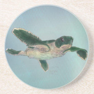 Dessous De Verre En Grès Baby sea Turtle