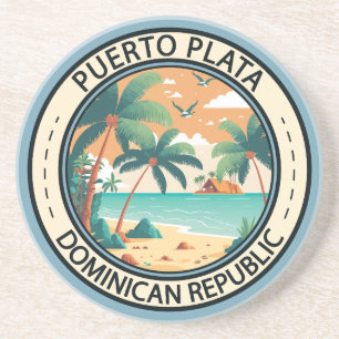 Dessous De Verre En Grès Badge de cabane de Puerto Plata République Dominic