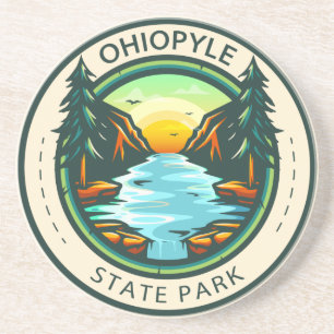 Dessous De Verre En Grès Badge de l'Ohiopyle State Park Pennsylvania