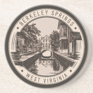 Dessous De Verre En Grès Badge d'illustration Berkeley Springs West Virgini