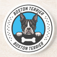Badge d'illustration de Boston Terrier Peeking