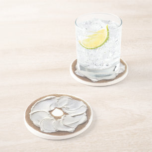 Dessous De Verre En Grès Bagel avec le fromage fondu