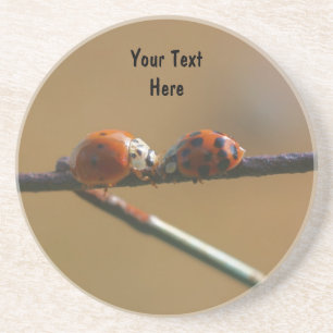 Dessous De Verre En Grès Baiser Ladybugs jolie nature Boire Dessous de verr