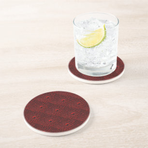 Dessous De Verre En Grès Baisses d'eau sur le métal Crimson
