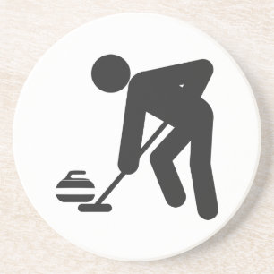 Dessous De Verre En Grès Balayeuse de bordage de Stickman