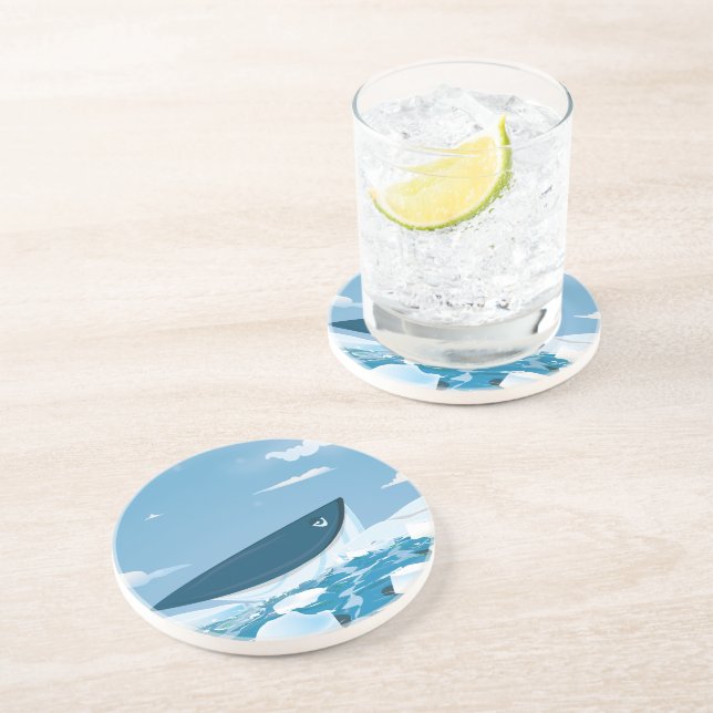 Dessous De Verre En Grès Baleine arctique (Côté)