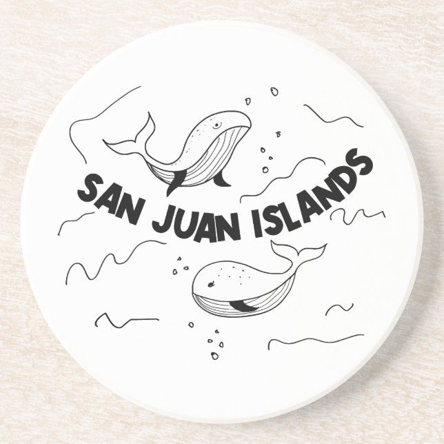 Dessous De Verre En Grès Baleines des îles San Juan (Devant)