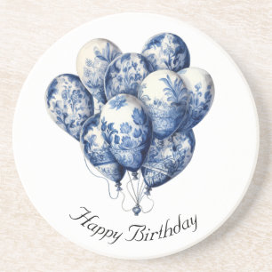 Dessous De Verre En Grès Ballons Bleus de Delft, personnalisables